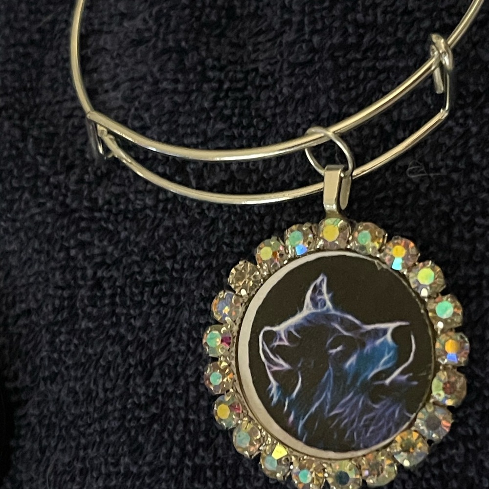 Wolf bangle bracelet